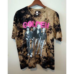 Golden Girls x Ramones tie-dyed cropped t-shirt size XL extra-large black tan